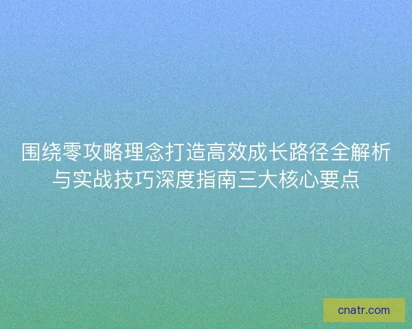 围绕零攻略理念打造高效成长路径全解析与实战技巧深度指南三大核心要点